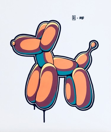Rysunek zatytułowany „Dog Balloon 3” autorstwa Flox Lamil, Oryginalna praca, Marker