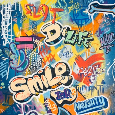 Painting titled "Smile Strit’Wann" by Flox Lamil, Original Artwork, Marker