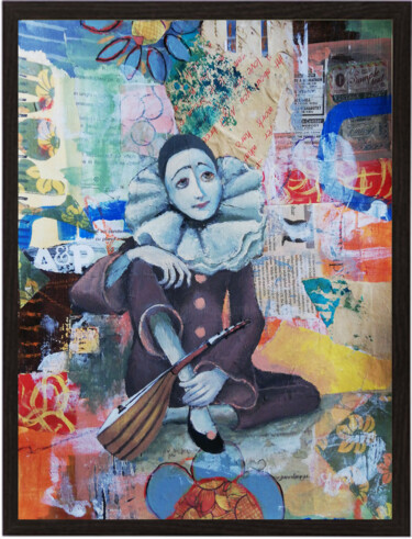 "Pierrot" başlıklı Tablo Florentina-Maria Popescu tarafından, Orijinal sanat, Kolaj