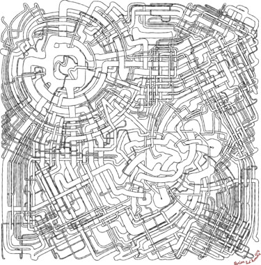 Digitale Kunst getiteld "labyrinthe 834" door Florian Prud'Homme, Origineel Kunstwerk, 2D Digital Work
