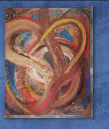 Картина под названием "Abstractheart" - Fluidmoodart, Подлинное произведение искусства, Акрил