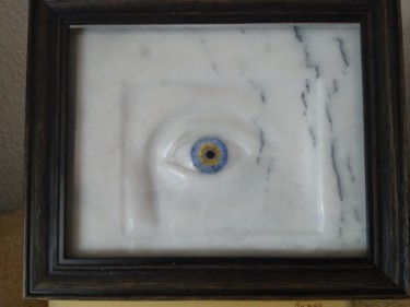 Sculpture titled "L'oeil" by Forcadolmu, Original Artwork, Stone