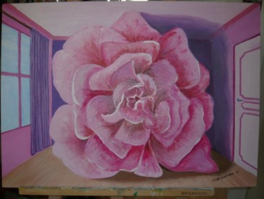 Pintura titulada "Rose Rose" por Nicole Fossé, Obra de arte original, Oleo