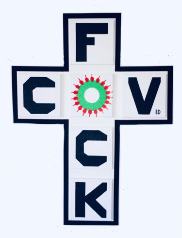 Картина под названием "F*CK COV " F*ck off…" - Fov, Подлинное произведение искусства, Акрил