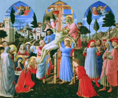 Картина под названием "Déposition du Christ" - Fra Angelico, Подлинное произведение искусства, Темпера