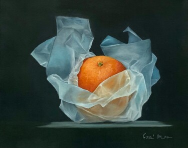 Pintura intitulada "Une orange sublimée" por France Mondello, Obras de arte originais, Óleo