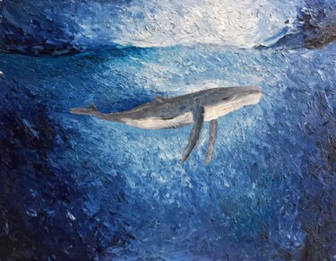 Pittura intitolato "Balena" da Francesca Aimone Mariota, Opera d'arte originale, Olio