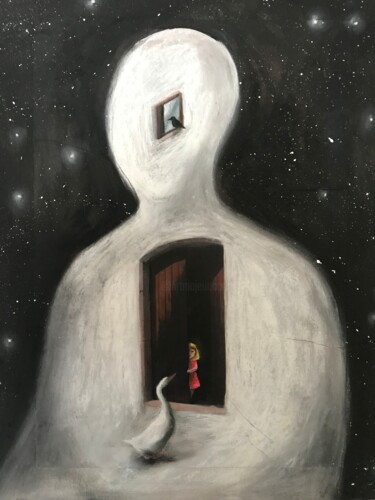 Картина под названием "la casa del padre" - Francesca Sacconi, Подлинное произведение искусства, Темпера