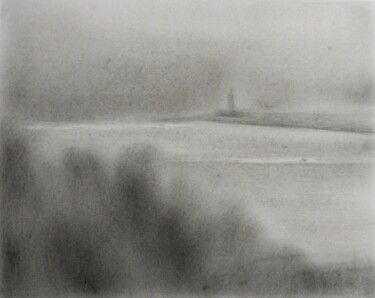 Drawing titled "Veduta fluviale con…" by Francesco Cagnato, Original Artwork, Graphite