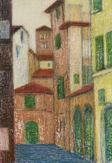 Desenho intitulada "Lucca" por Francesco Cagnato, Obras de arte originais, Pastel