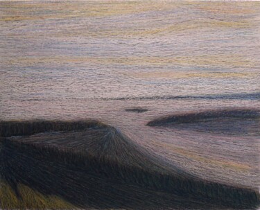 Dessin intitulée "Le saline di Comacc…" par Francesco Cagnato, Œuvre d'art originale, Pastel