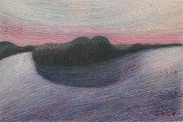 Tekening getiteld "Vicino al delta del…" door Francesco Cagnato, Origineel Kunstwerk, Pastel