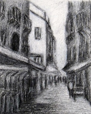 Zeichnungen mit dem Titel "Il mercato Ballaro'…" von Francesco Cagnato, Original-Kunstwerk, Pastell