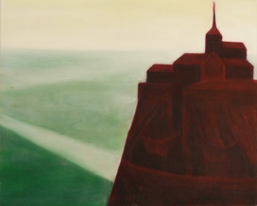 Peinture intitulée "Mont-Saint-Michel" par Francesco Cagnato, Œuvre d'art originale, Huile