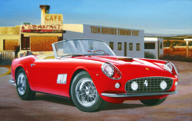 "Ferrari California" başlıklı Tablo Francesco Capello tarafından, Orijinal sanat, Petrol Ahşap Sedye çerçevesi üzerine monte…