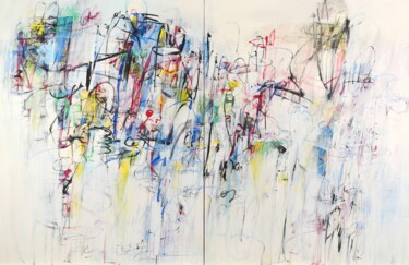 Peinture intitulée "Carnival (Diptych)" par Francesco D'Adamo, Œuvre d'art originale, Acrylique Monté sur Châssis en bois