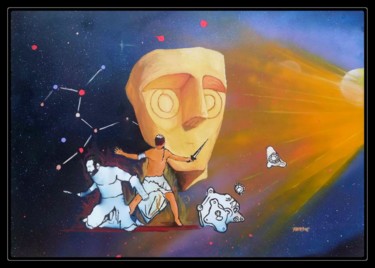 Картина под названием "Big Bang Prama" - Francesco Mossa, Подлинное произведение искусства, Рисунок распылителем краски