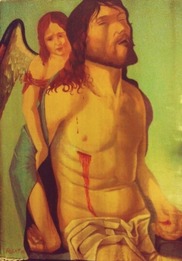 Картина под названием "Omaggio a Antonello…" - Francesco Ricca, Подлинное произведение искусства, Масло