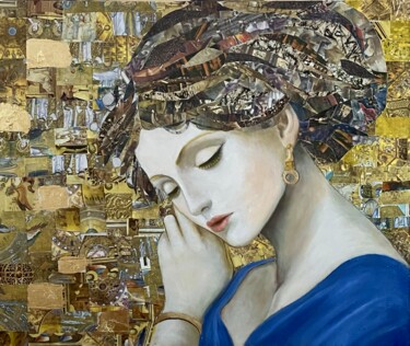 Painting titled "Donna-Medusa" by Francesco Visco, Original Artwork, Oil