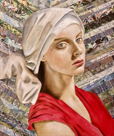 Peinture intitulée "Donna con turbante" par Francesco Visco, Œuvre d'art originale, Huile