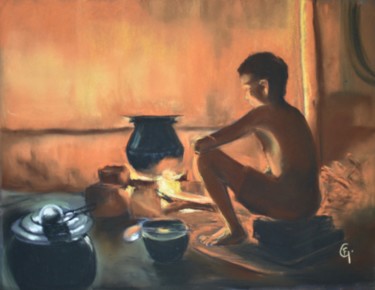 "Petit cuisinier ind…" başlıklı Resim Francette Guittard tarafından, Orijinal sanat, Pastel