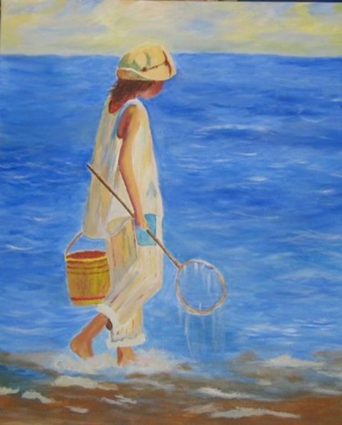 Peinture intitulée "A la pêche.jpg" par Francine Georget, Œuvre d'art originale