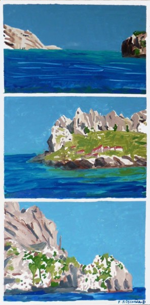 Pintura titulada "Calanques" por Francine Rosenwald : Parcours Artistique, Obra de arte original