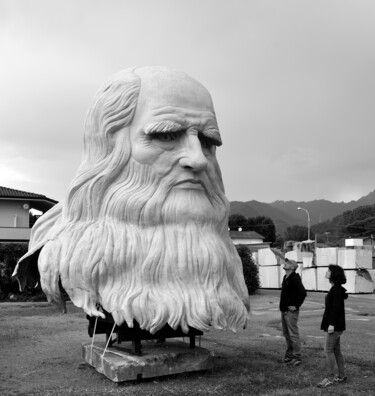 Sculpture intitulée "Volto senile di Leo…" par Francioni Mastromarino, Œuvre d'art originale, Résine