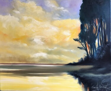 Painting titled "Contre jour sur la…" by Francis Bocquet, Original Artwork, Oil