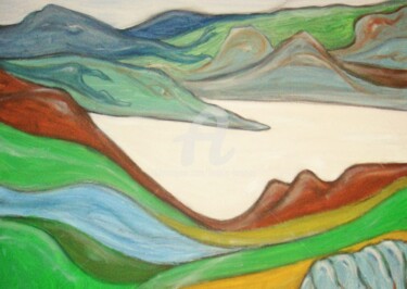 Peinture intitulée "un-autre-lac.jpg" par Huertas, Œuvre d'art originale, Huile