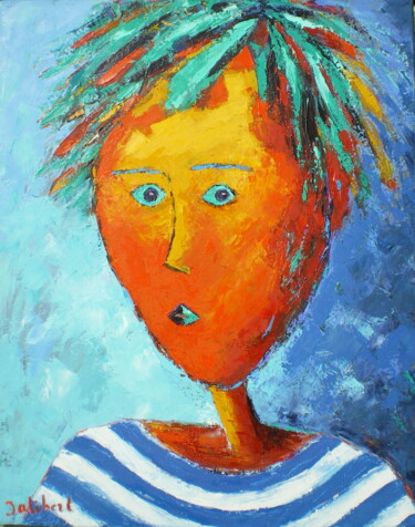 Painting titled "Léon." by Francis Jalibert, Original Artwork, Oil