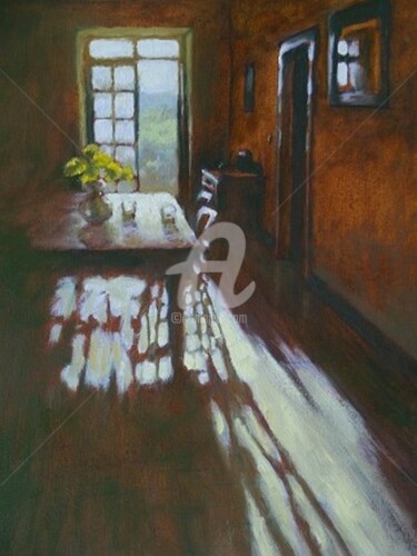 Painting titled "evening.jpg" by Francis Uwins, Original Artwork, Oil