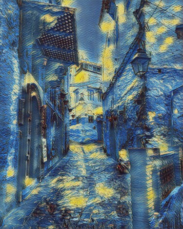 Photographie intitulée "calle pintoresca" par Francisco Lopez Bermudez, Œuvre d'art originale, Image générée par l'IA