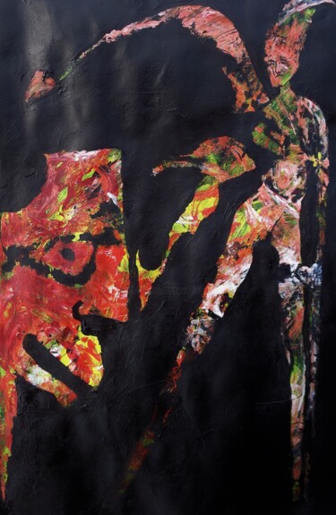 Malerei mit dem Titel "Giacometti" von Francisco Mendes, Original-Kunstwerk, Acryl