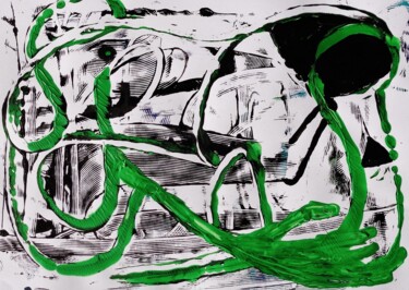 Painting titled "la main vert c'est…" by Francisco Mendes, Original Artwork, Acrylic