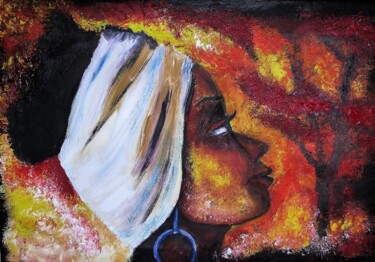 Pittura intitolato "afrique" da Francisco Mendes, Opera d'arte originale, Olio