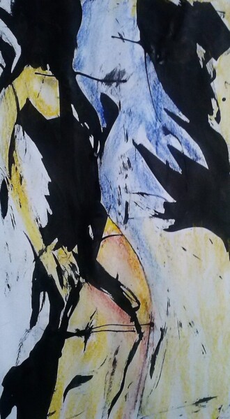 Peinture intitulée "veuve noire" par Francisco Mendes, Œuvre d'art originale, Encre