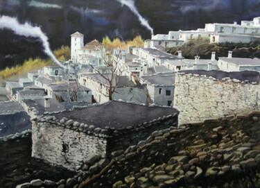 Pintura intitulada "Alpujarra. Bubión" por Francisco Molina Balderas, Obras de arte originais, Aquarela