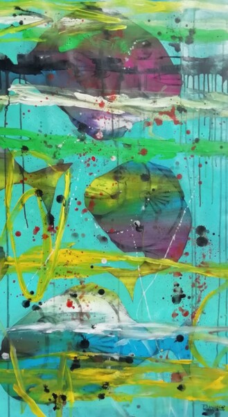 Malarstwo zatytułowany „Fish 1” autorstwa Francisco Santos, Oryginalna praca, Akryl