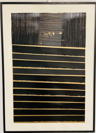 Pintura titulada "« Gold & black «" por Franck.A, Obra de arte original, Acrílico