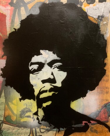 Painting titled "Are you experienced" by Franck Delapierre, Original Artwork, Stencil