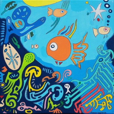 Malerei mit dem Titel "Aquarium 4" von Franck Izquierdo (Fraizq), Original-Kunstwerk, Acryl