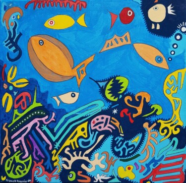 Malerei mit dem Titel "Aquarium 5" von Franck Izquierdo (Fraizq), Original-Kunstwerk, Acryl