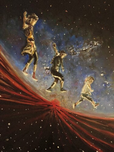 Malarstwo zatytułowany „Space Oddity” autorstwa Franck Maury (Bellovaci), Oryginalna praca, Akryl