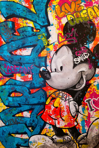 Malarstwo zatytułowany „Mickey” autorstwa Franck Neuville, Oryginalna praca, Akryl