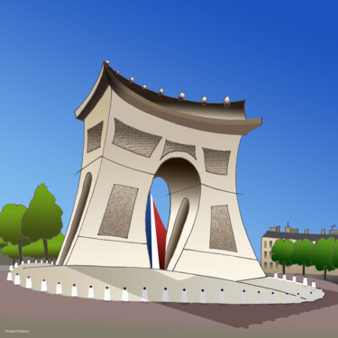 Digitale Kunst getiteld "Arc de Triomphe" door Franck Poidevin, Origineel Kunstwerk, Digitaal Schilderwerk