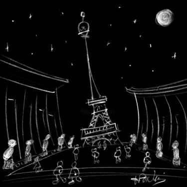 Digitale Kunst getiteld "Trocadéro" door Franck Poidevin, Origineel Kunstwerk, Digitaal Schilderwerk