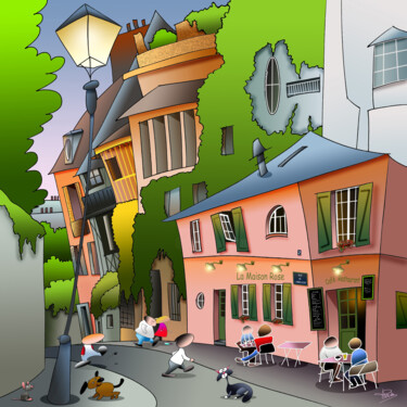 Digital Arts titled "Montmartre" by Franck Poidevin, Original Artwork, Digital Painting