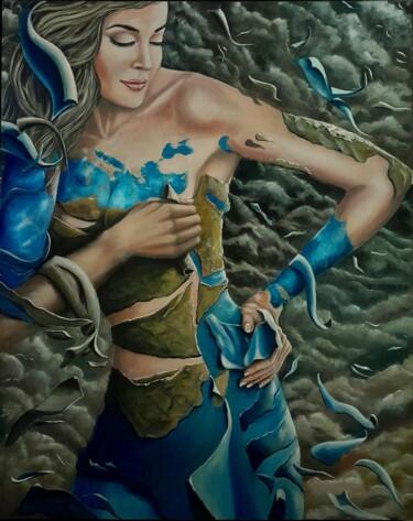 Pintura titulada "La mutation de Gaia" por Franck Rosseeuw, Obra de arte original, Oleo
