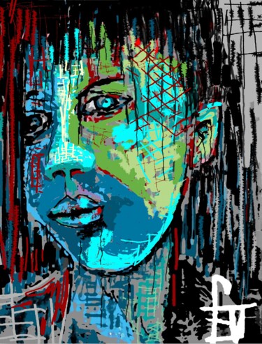 Digital Arts titled "street-girl.jpg" by Franck Vidal, Original Artwork, Digital Painting